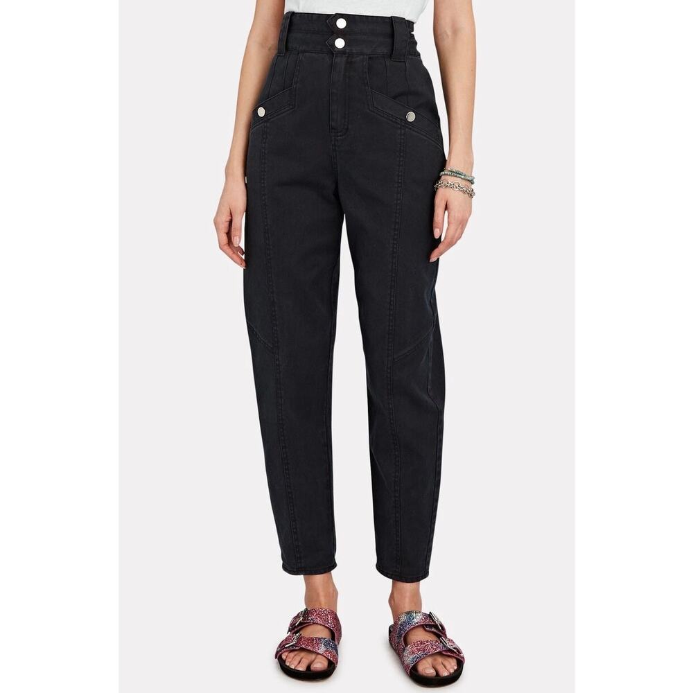 DEREK LAM 10 CROSBY Alexa Tapered High Rise Pants Washed Black Women's Size 6